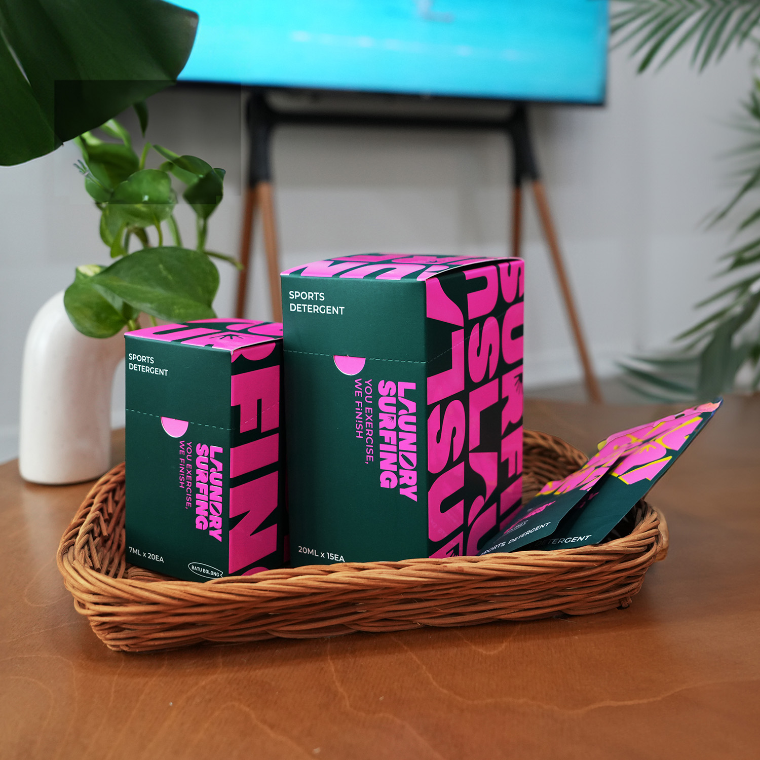 런드리서핑 고농축 운동복 세제 7ml x 20개입 (바투볼롱) 여행용 일회용 땀냄새 제거