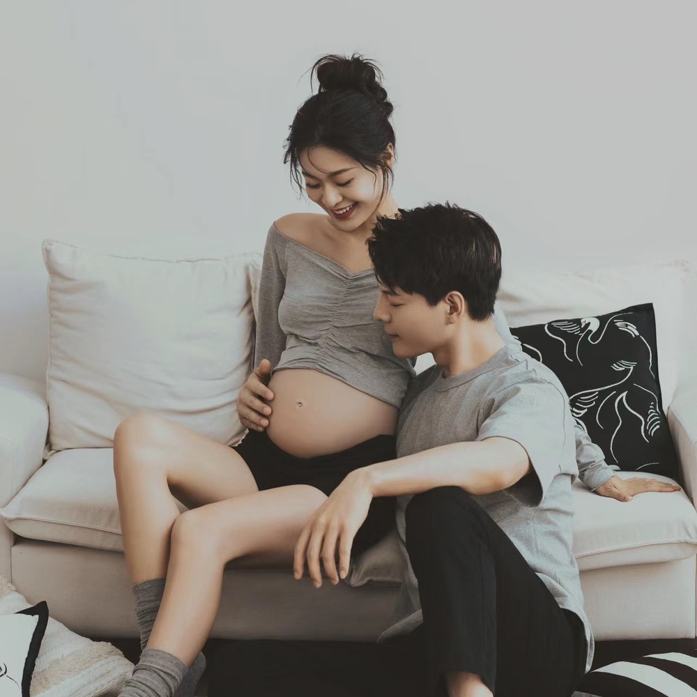 만삭사진 크롭티 긴팔 임부복 크롭 주수사진 배꼽티 - 상세 이미지 2
