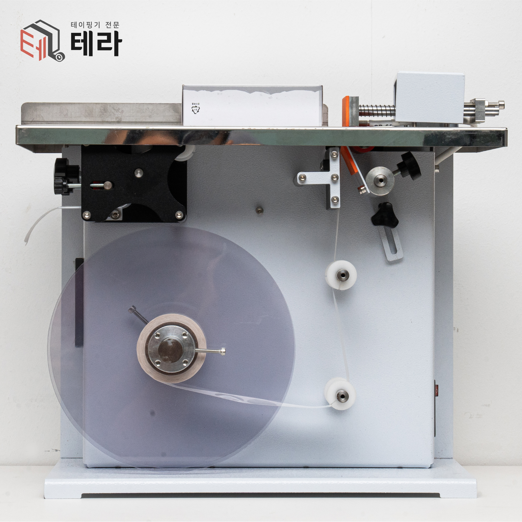 반자동 라벨 테이핑기 부착기계 봉인씰 박스 코너 모서리 포장용 투명 스티커 붙이는 기계 이미지 6