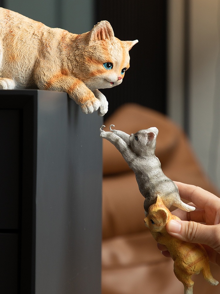 무브데이 고양이 인테리어 소품 오브제 장식 손잡고 있는 캣 냥이 - 상세 이미지 5