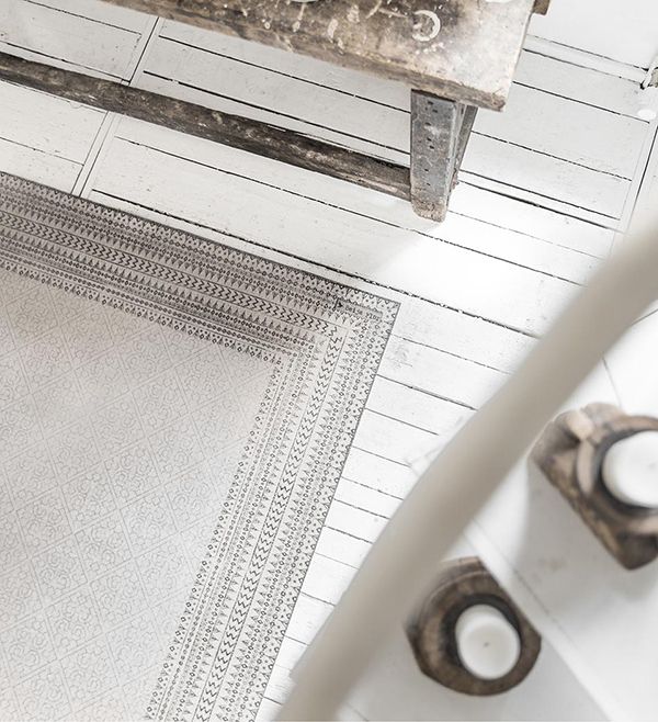 베이자플로우 PVC 러그 - 에밀리아 화이트 140 x 220 cm