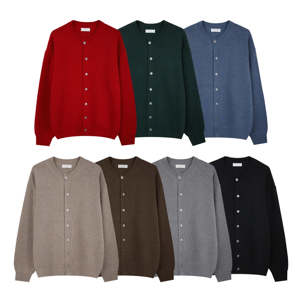 남자 가디건 라운드 국내생산 울 버튼 가을 겨울 니트가디건