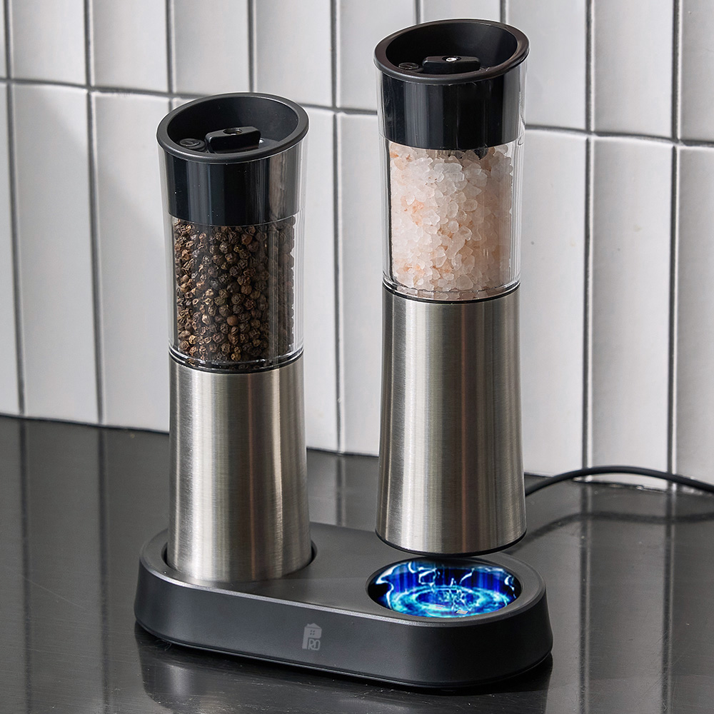 프로살림 무선 충전식 전동 후추 그라인더 자동 소금 통후추 깨갈이 오토필레