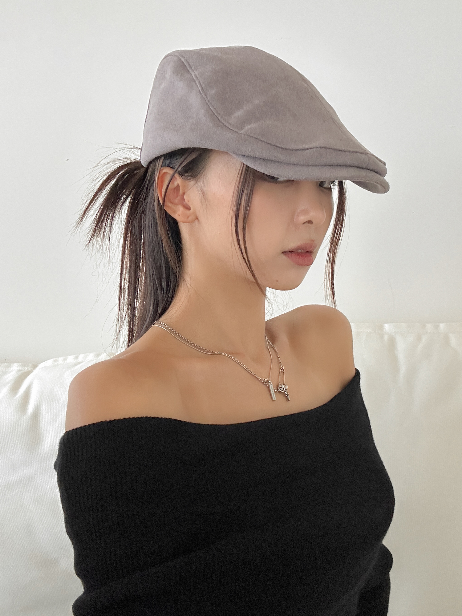 웨이디 무지 스웨이드 헌팅캡 모자 5color 상세 이미지 23