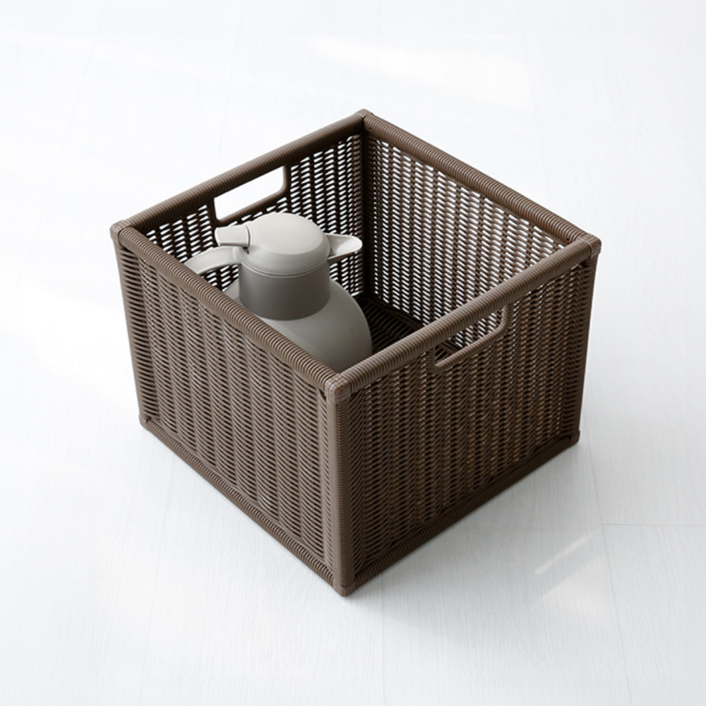 알로타 바스켓 6L 라탄 WP3001 305x305x240mm, 1단, 다크브라운 7375.1336 - 메인 이미지