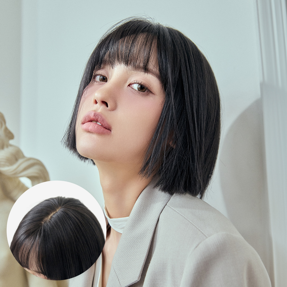 완수제 단발 통가발 테슬컷 제이드 숏컷 짧은머리 자연스러운 기장 24cm - 상품 이미지