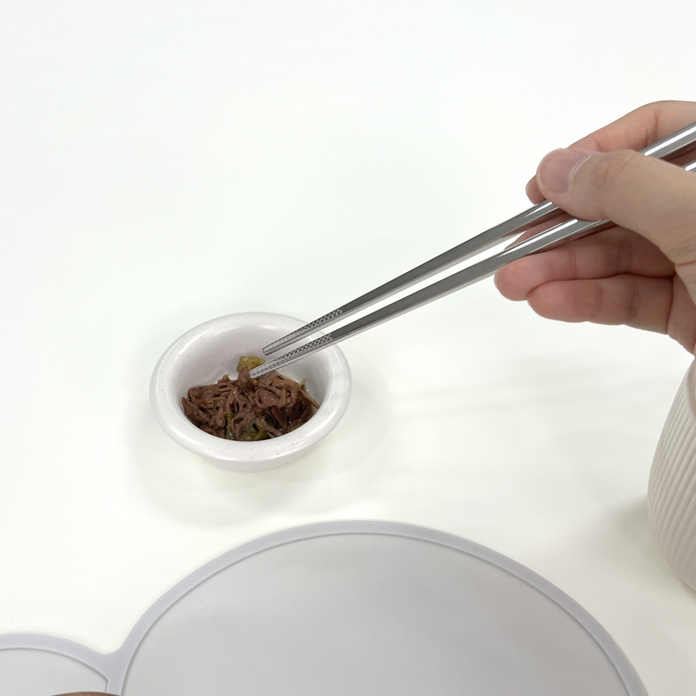 베이직 스텐 304 진공 수저 한식 가정 식당 업소용 사각 저분 숟가락 젓가락 2인 세트 이미지 8