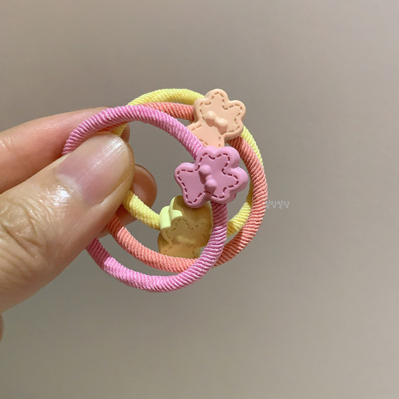머리끈 세트 파스텔 머리고무줄 짱짱한 곰돌이 헤어끈 - 상세 이미지 3