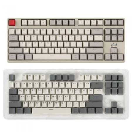 지클릭커 슈퍼히어로 SPK87 무선 블루투스 기계식 + 레트로 PBT 염료 승화 키캡 세트