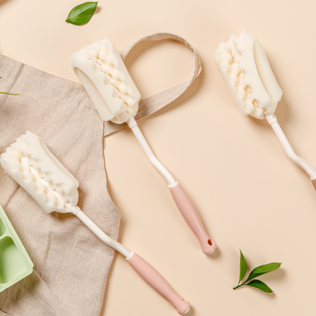 [N배송] 라라앤모어 스펀지 젖병 세척솔 젖꼭지솔 컵 브러쉬 텀블러 회전형 set - 상세 이미지 4