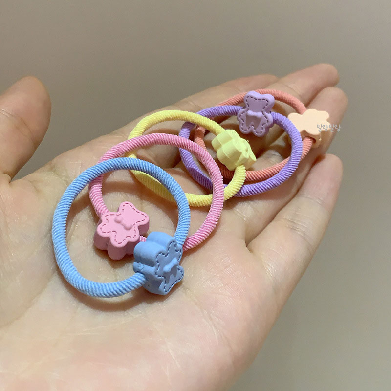 머리끈 세트 파스텔 머리고무줄 짱짱한 곰돌이 헤어끈 - 상세 이미지 5