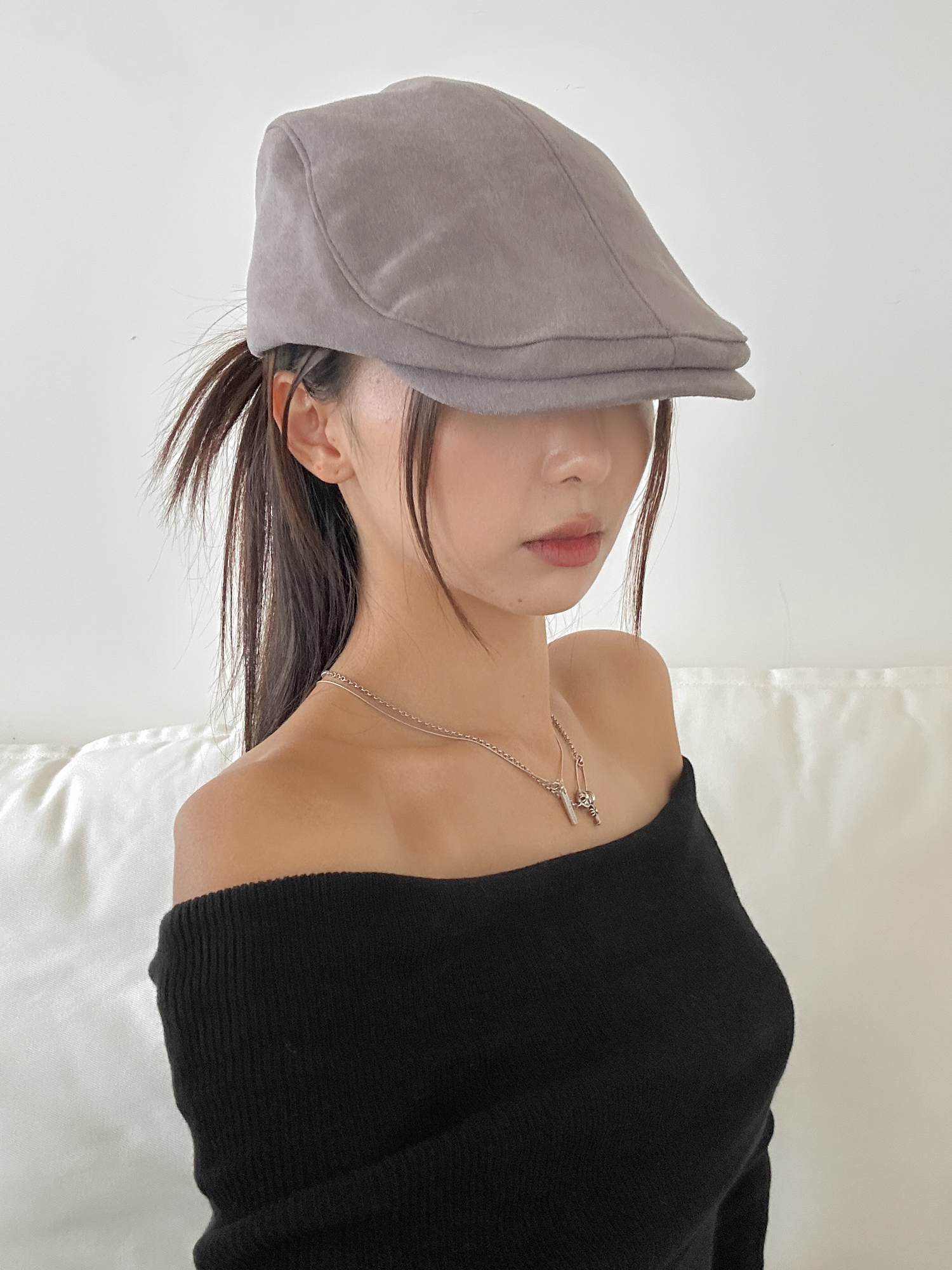 웨이디 무지 스웨이드 헌팅캡 모자 5color 상세 이미지 24