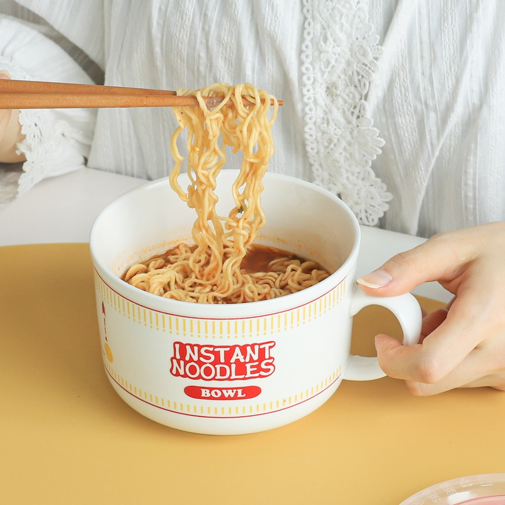 전자레인지 라면기 도자기 컵라면 뚜껑 손잡이 용기 그릇 누들 볼