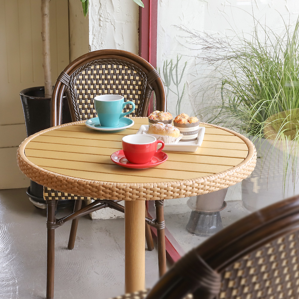 마르케 라탄 원형테이블 야외용 카페테라스 아웃도어가구