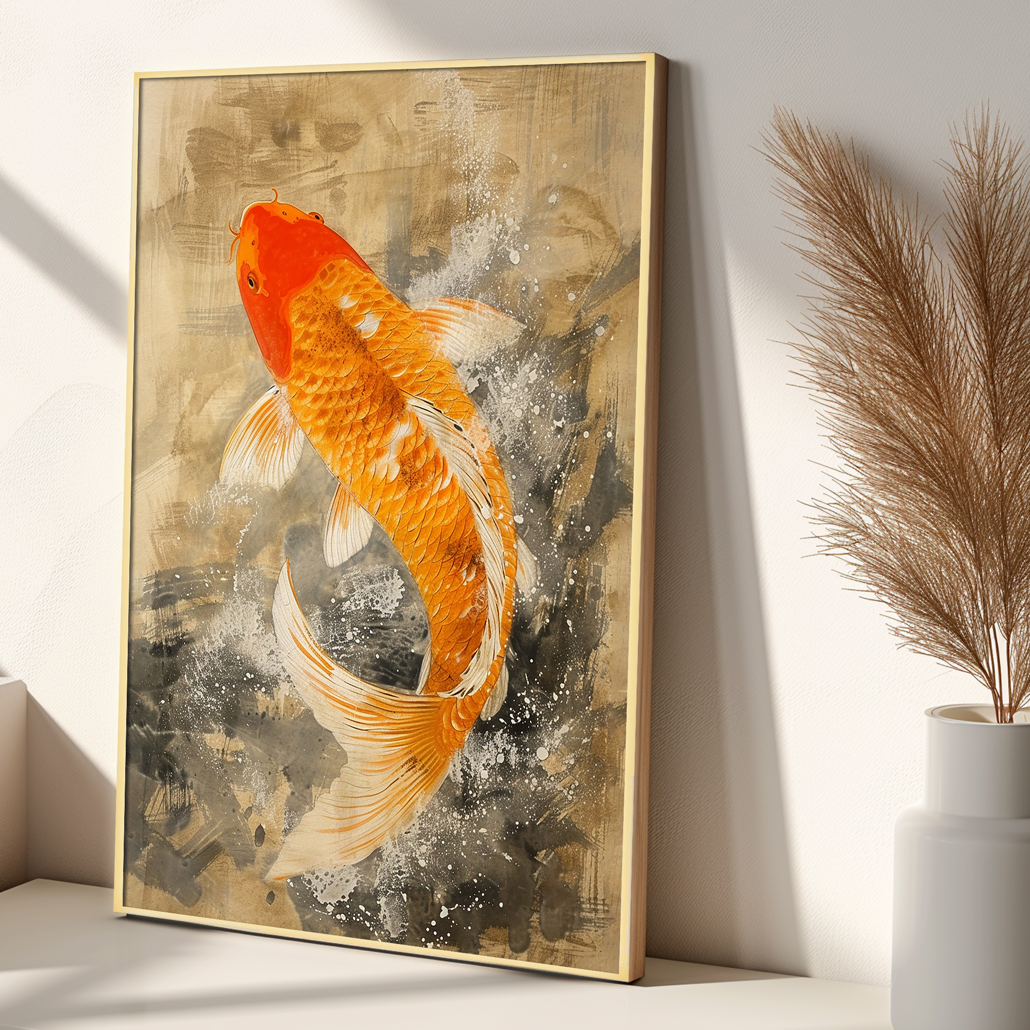 돈들어오는 그림 동물 Best 고래 호랑이 돼지 부엉이 잉어 캔버스 액자 A2 직사각형 - 상품 이미지