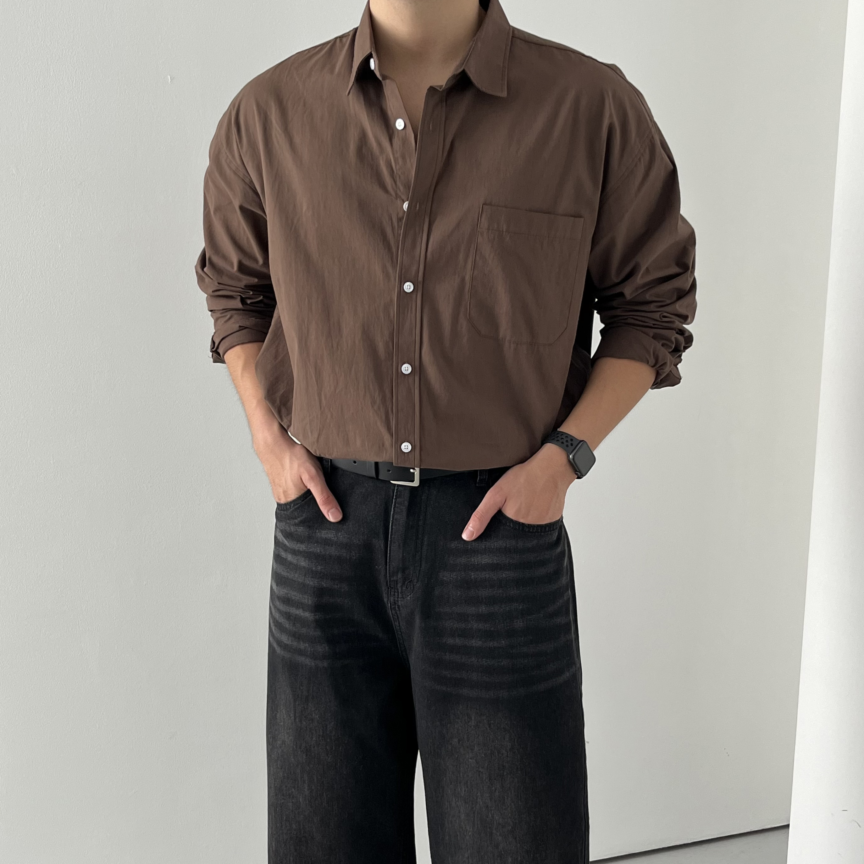 남자가을셔츠 남성셔츠 긴팔와이셔츠 - 상세 이미지 3