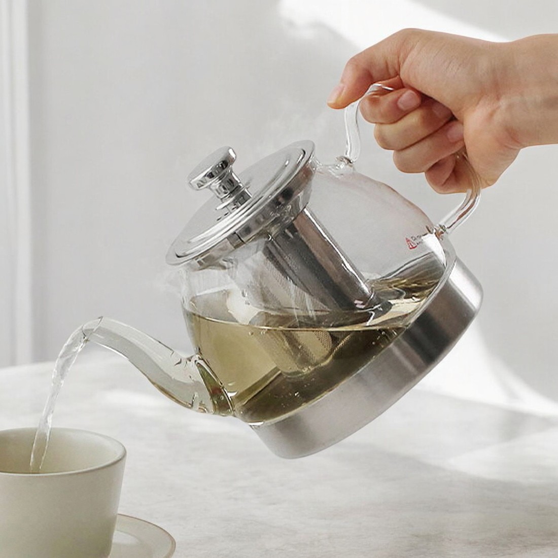인덕션유리주전자 직화 내열 아기보리차 차거름망 녹차우리기 차우리는 티메이커 1.2L