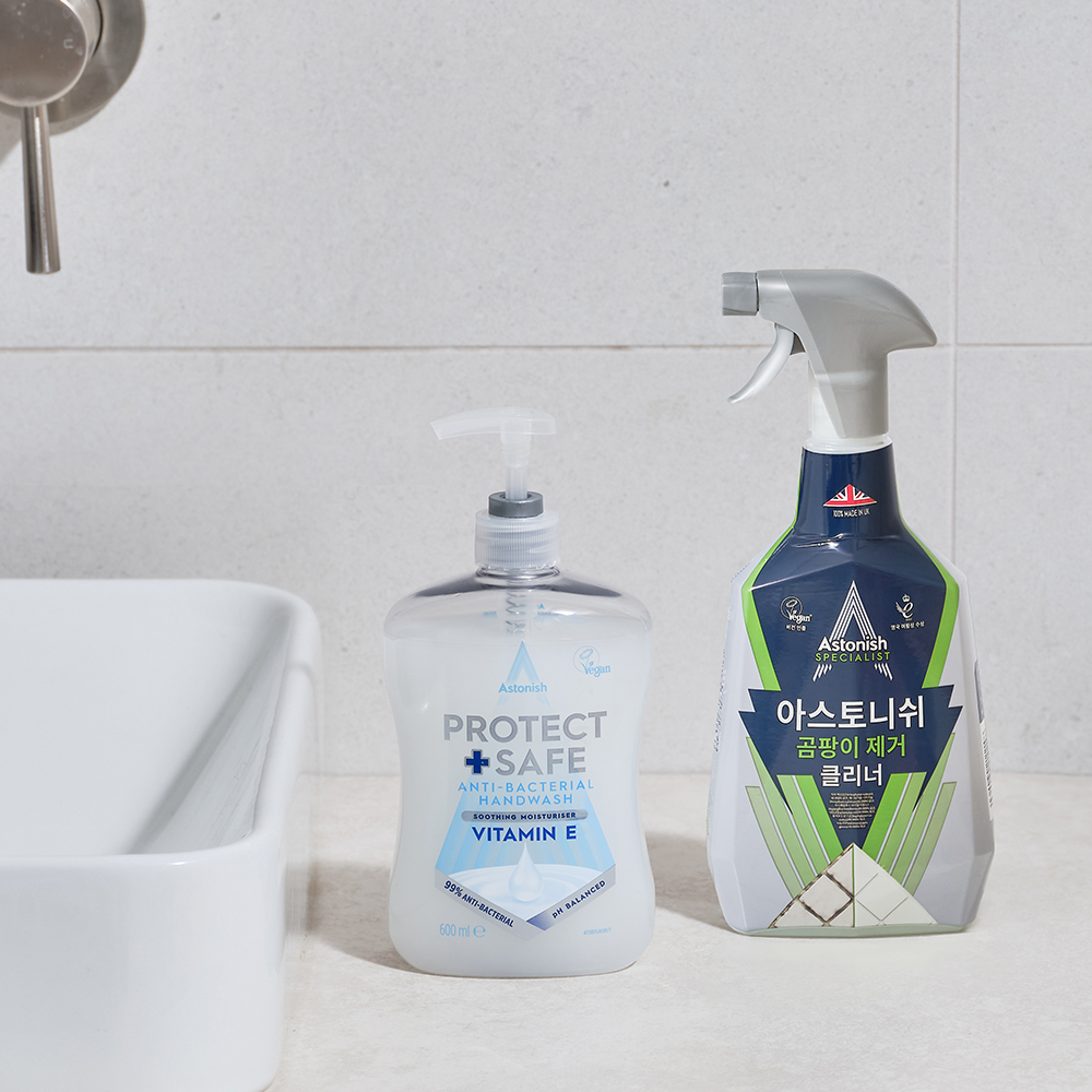 [본사] 아스토니쉬 고보습 비타민 항균 핸드워시 600ml+ 곰팡이 제거제 750ml 세트 손세정제 욕실 베란다 화장실 줄눈