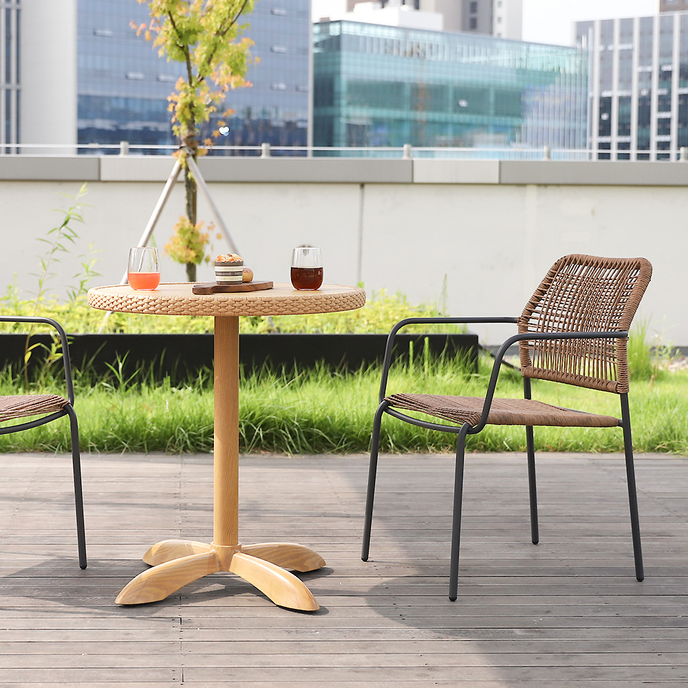 마르케 라탄 원형테이블 야외용 카페테라스 아웃도어가구