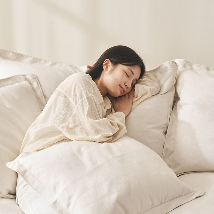 삼익가구 포그너 구스 기능성 패브릭 소파 스툴미포함, 화이트, 4인용 - 상세 이미지 4