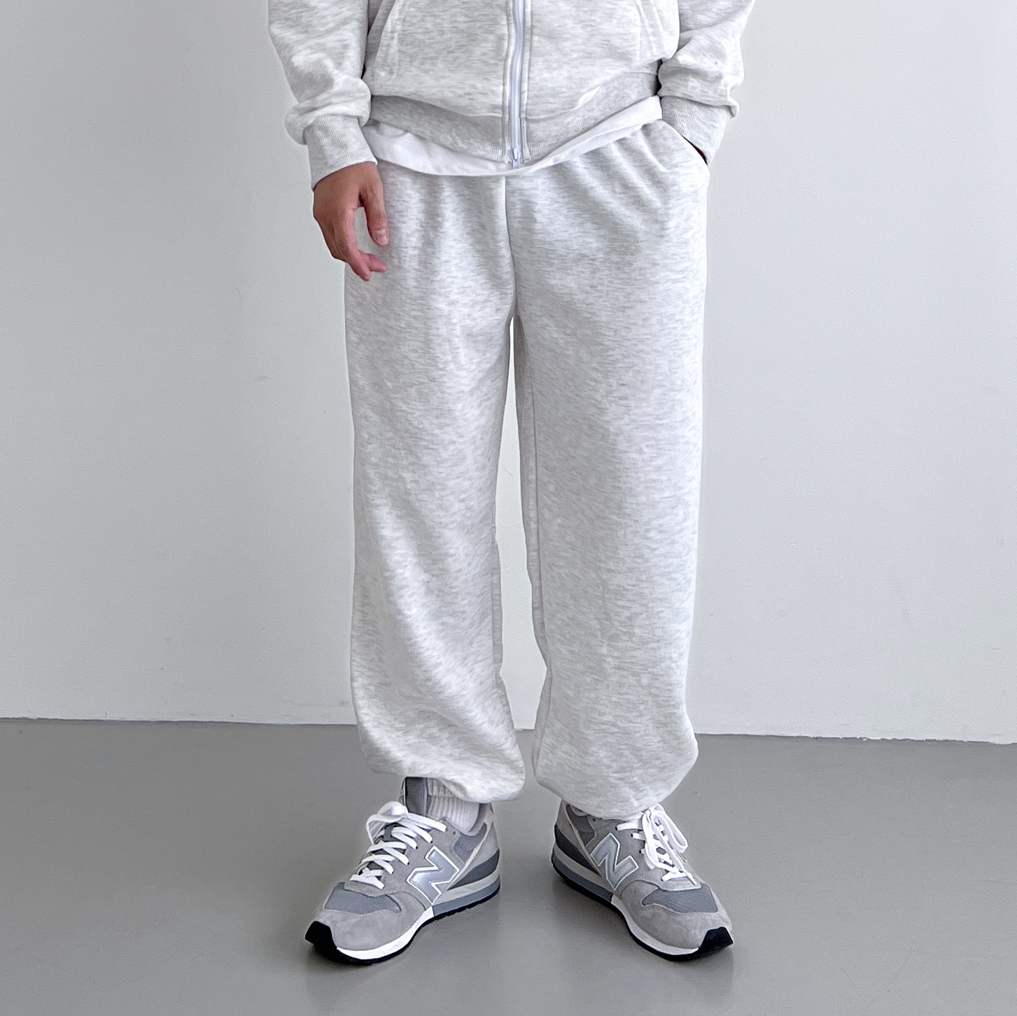 1+1 스웨트팬츠 남자조거팬츠 벌룬팬츠 밴딩 빅사이즈 - 상세 이미지 3
