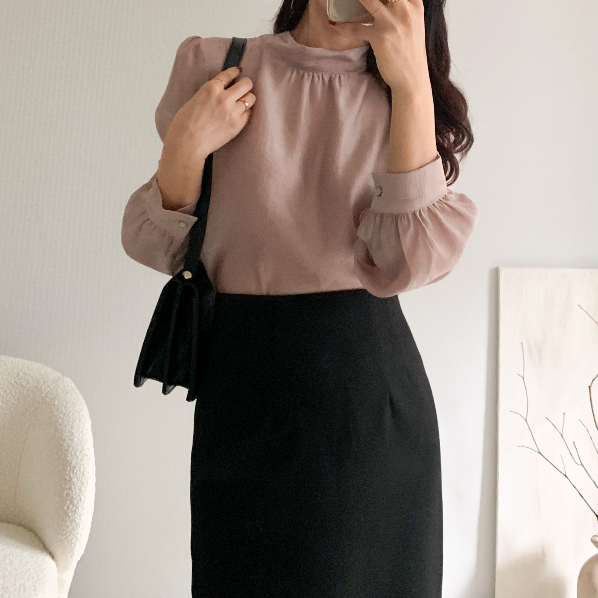타이블라우스 오간자블라우스 리본블라우스 이미지 7