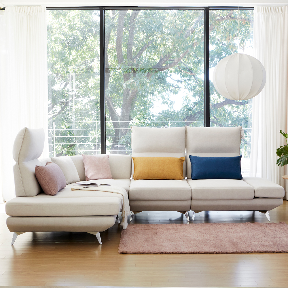 모던홈즈 우노 코너 스윙 기능성 패브릭소파 4인 코너형 소파