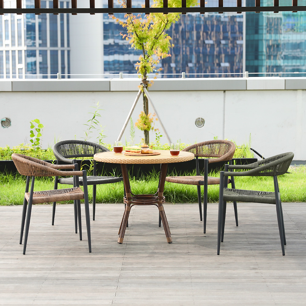 베네토 라탄 원형테이블 엔틱 야외용 정원 카페 테라스 아웃도어 테이블