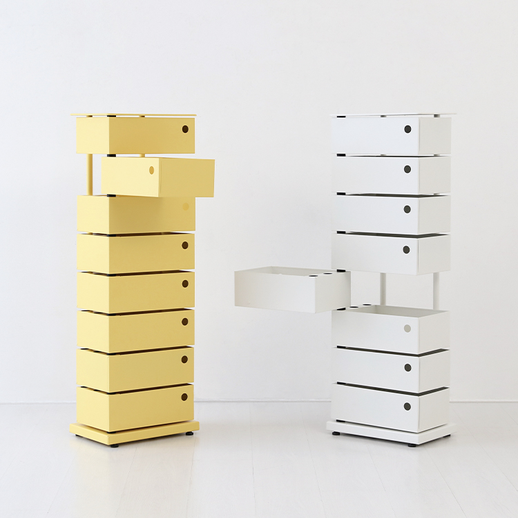 ROTY 회전서랍장 375x260x1120mm, 8단, 옐로우 9633.4227 - 상세 이미지 3