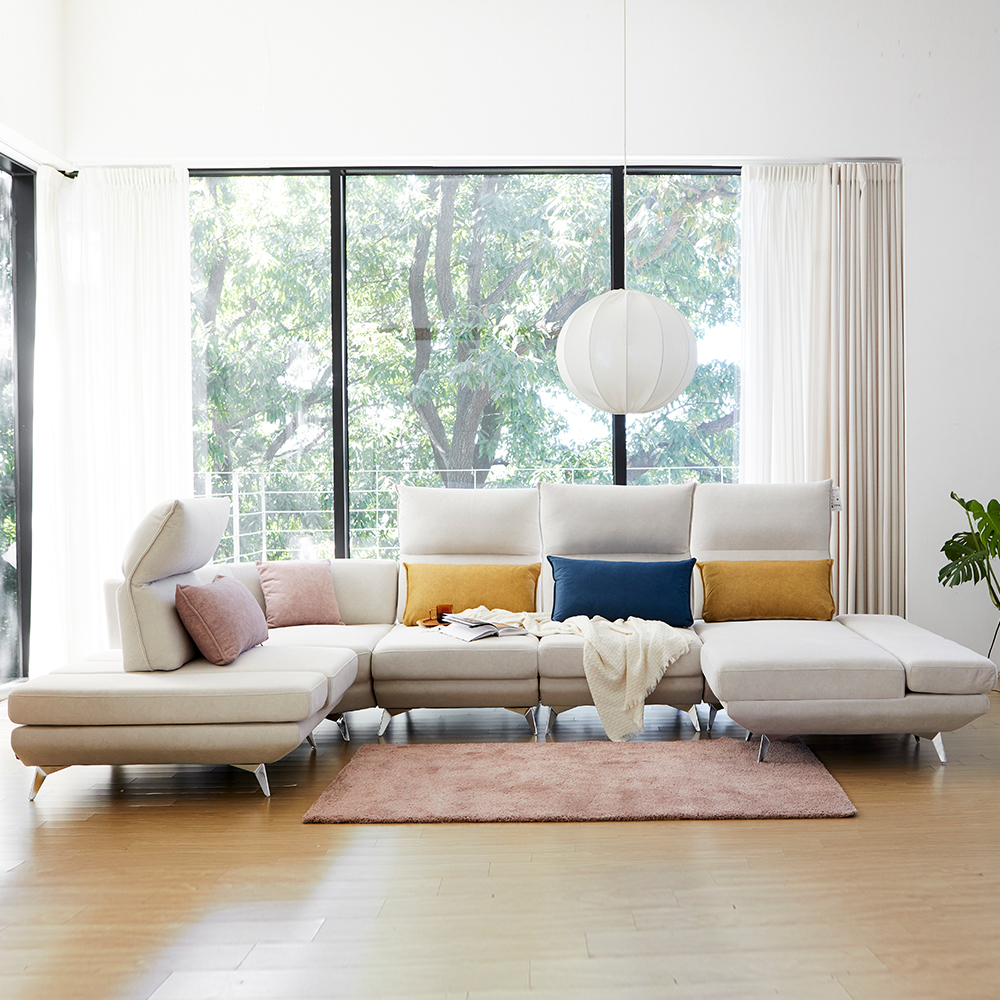 모던홈즈 우노 코너 스윙 기능성 패브릭소파 4인 코너형 소파