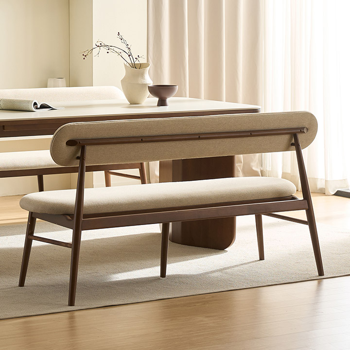 [삼익가구]모이르 3인용 원목 등받이 벤치