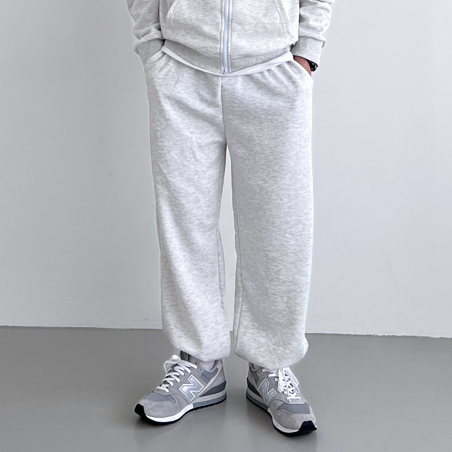 1+1 스웨트팬츠 남자조거팬츠 벌룬팬츠 밴딩 빅사이즈 - 상세 이미지 4