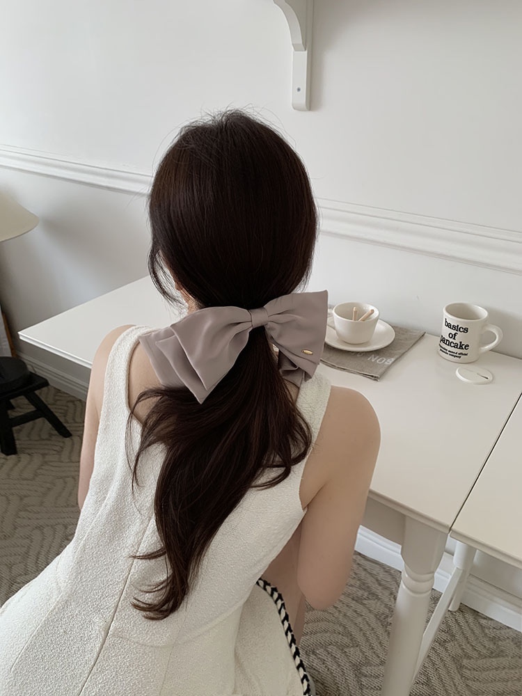 [제작] 롭이어 실키 헤어클립 - 제작헤어핀 반묶음 올림머리 빅사이즈 핸드메이드리본핀 - 상세 이미지 3