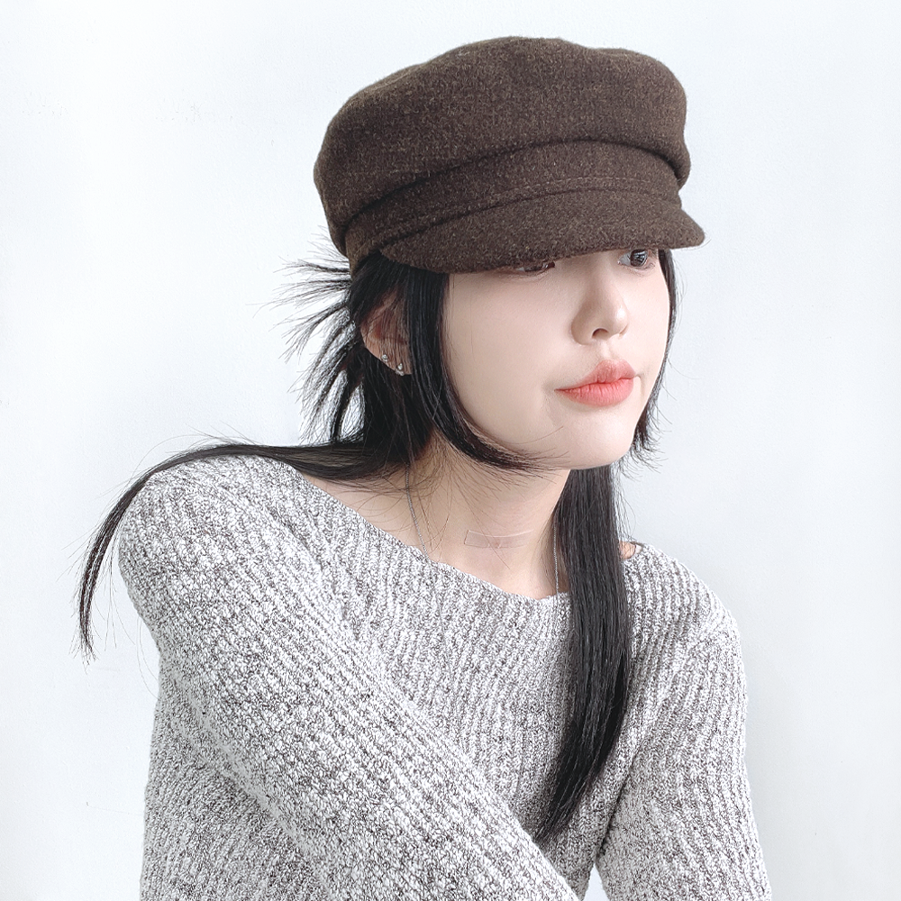 젤렌카 어텀 여성 가을 겨울 울 베이커햇 마도로스 헌팅캡 모자 - 메인 이미지