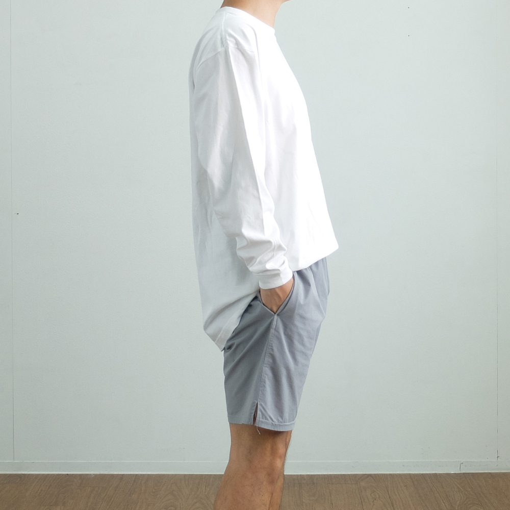 뉴싸인 14수 무지 긴팔티 두꺼운 헤비 오버핏 티셔츠 시보리 면티 - 상세 이미지 2
