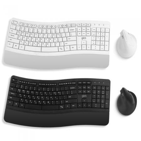 지클릭커 OFFICEPRO EMK100 인체공학 무선 키보드 마우스 세트