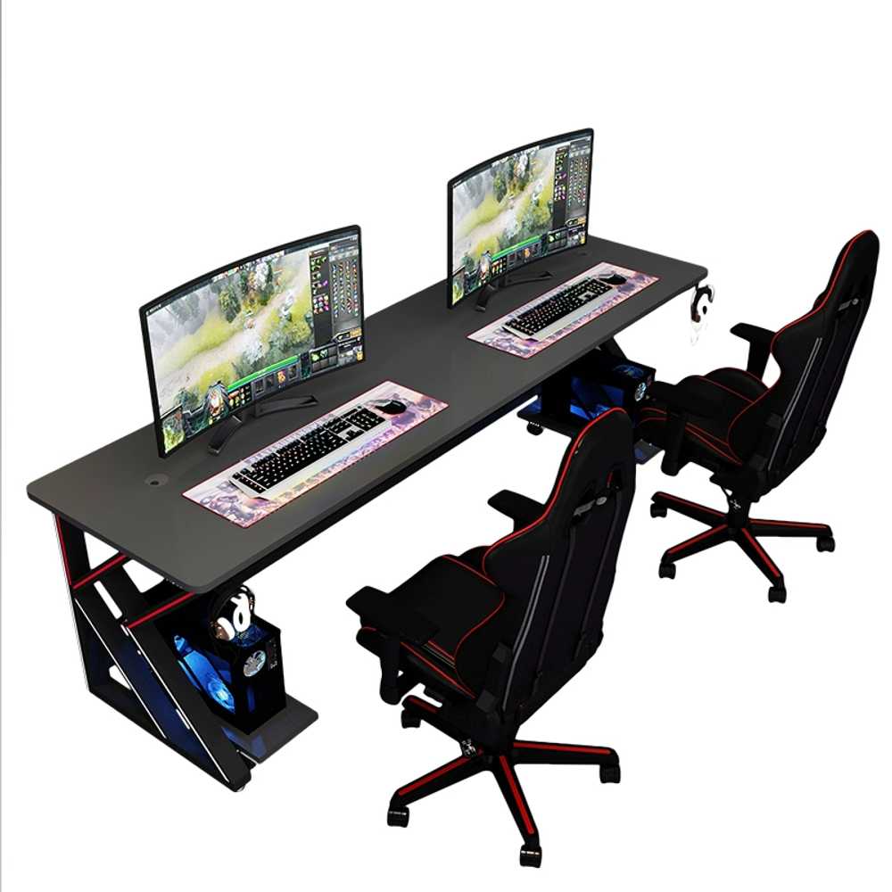 2인 컴퓨터 책상 테이블 PC방 게이밍 방송 데스크탑 180x60 이미지 6
