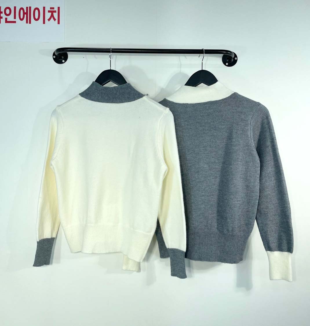 여자여자몰 도톰원단 심플그자체 배색리본고정 무지니트가디건 간절기 데일리아우터 이미지 8