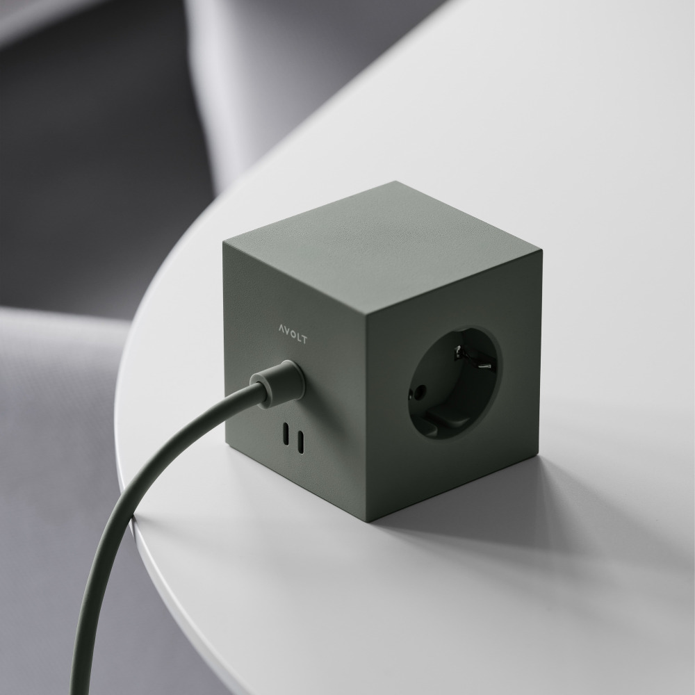 아볼트 마르티넬리루체 스퀘어1 고용량멀티탭5구(콘센트3구+usb C타입2구)오팔 화이트 이미지 8