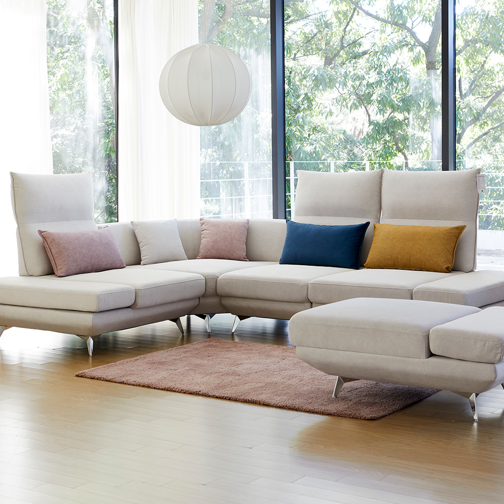 모던홈즈 우노 코너 스윙 기능성 패브릭소파 4인 코너형 소파