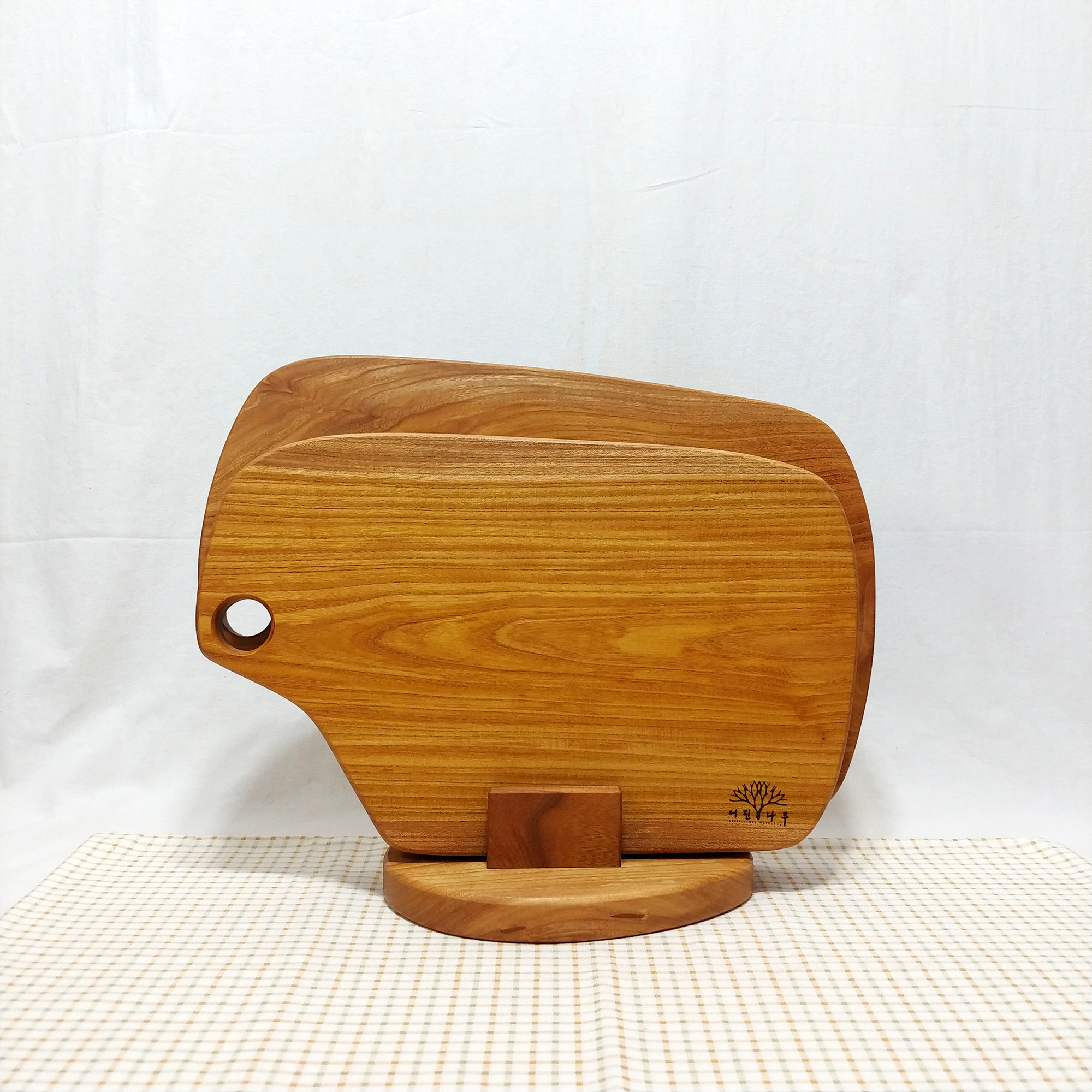 어린나무 느티 둥글 도마 원목 플레이팅