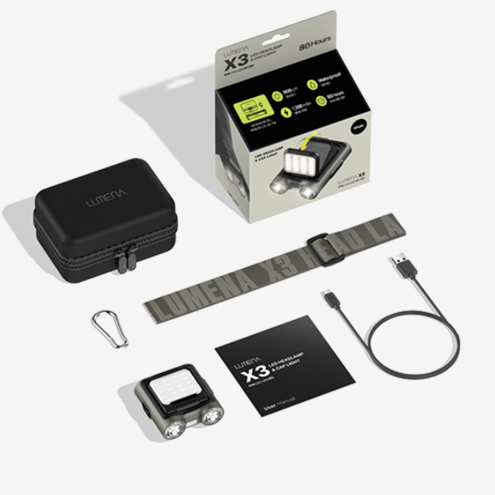 루메나 헤드랜턴 캡라이트 X3 감성 캠핑 랜턴 조명 LED 백패킹 등산 미니 모자 랜턴