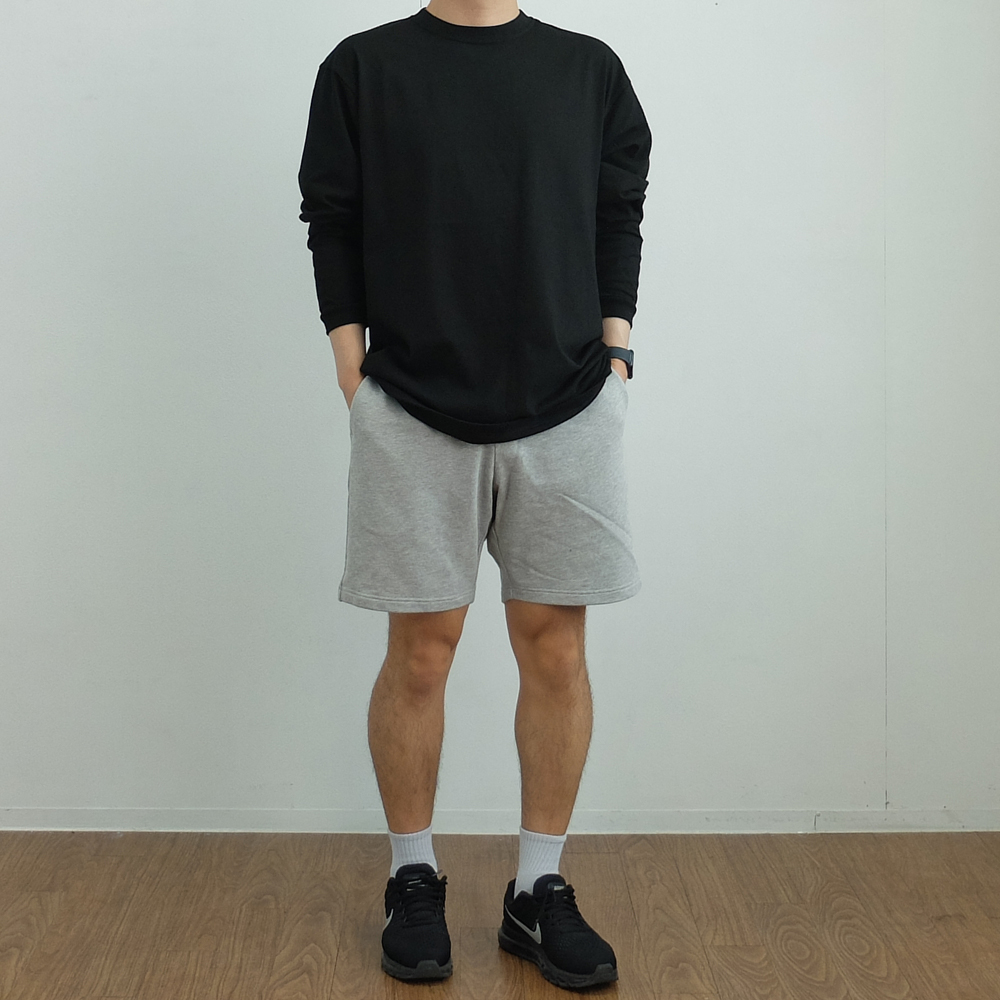 뉴싸인 14수 무지 긴팔티 두꺼운 헤비 오버핏 티셔츠 시보리 면티 이미지 7