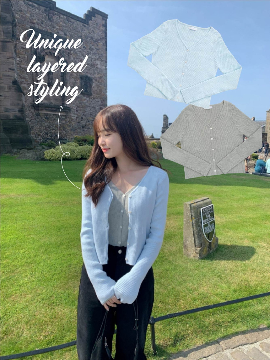 [단독] 💕URBANE MADE💕 이브 브이넥 골지 가디건 (4c) /봄가디건/출근룩/-3kg 여리여리핏 상세 이미지 24