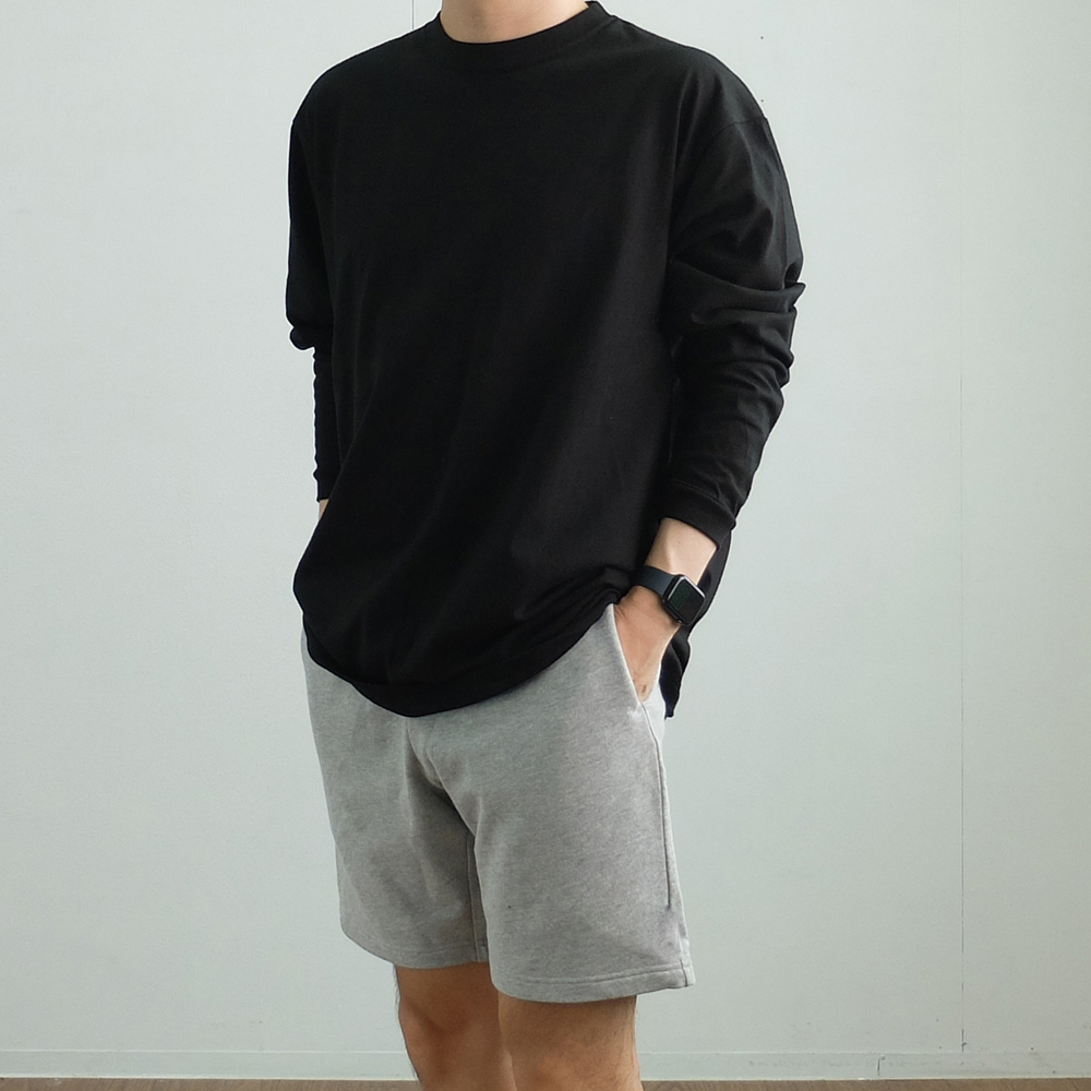 뉴싸인 14수 무지 긴팔티 두꺼운 헤비 오버핏 티셔츠 시보리 면티 이미지 8