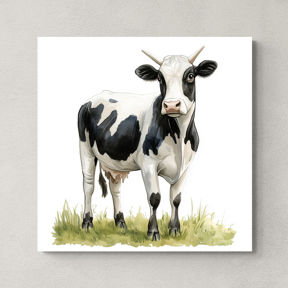 웃는아기소 80x80cm 캔버스액자 소그림 - 상세 이미지 4