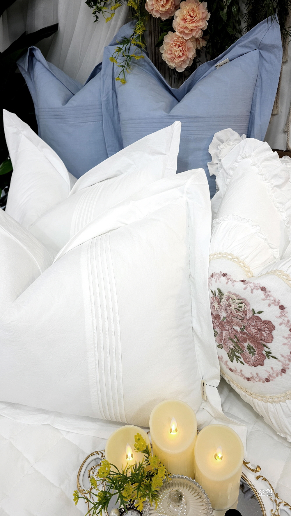 혼수 신혼 겨울 호텔이불 호텔침구 라지킹침구세트 침구류 하늘