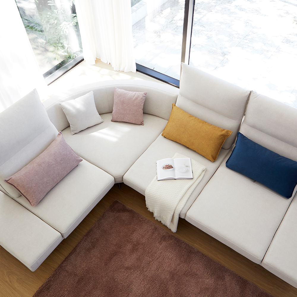 모던홈즈 우노 코너 스윙 기능성 패브릭소파 4인 코너형 소파