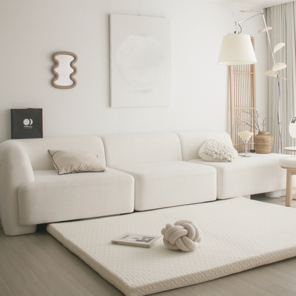 마네모네 린넨 패브릭 모듈 4.5인용 카우치 소파