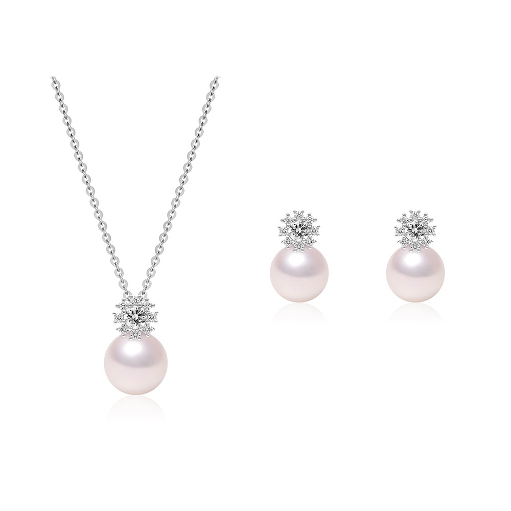 루시에 14K 18K 목걸이 귀걸이 아코야 해수 진주 세트 AAA+